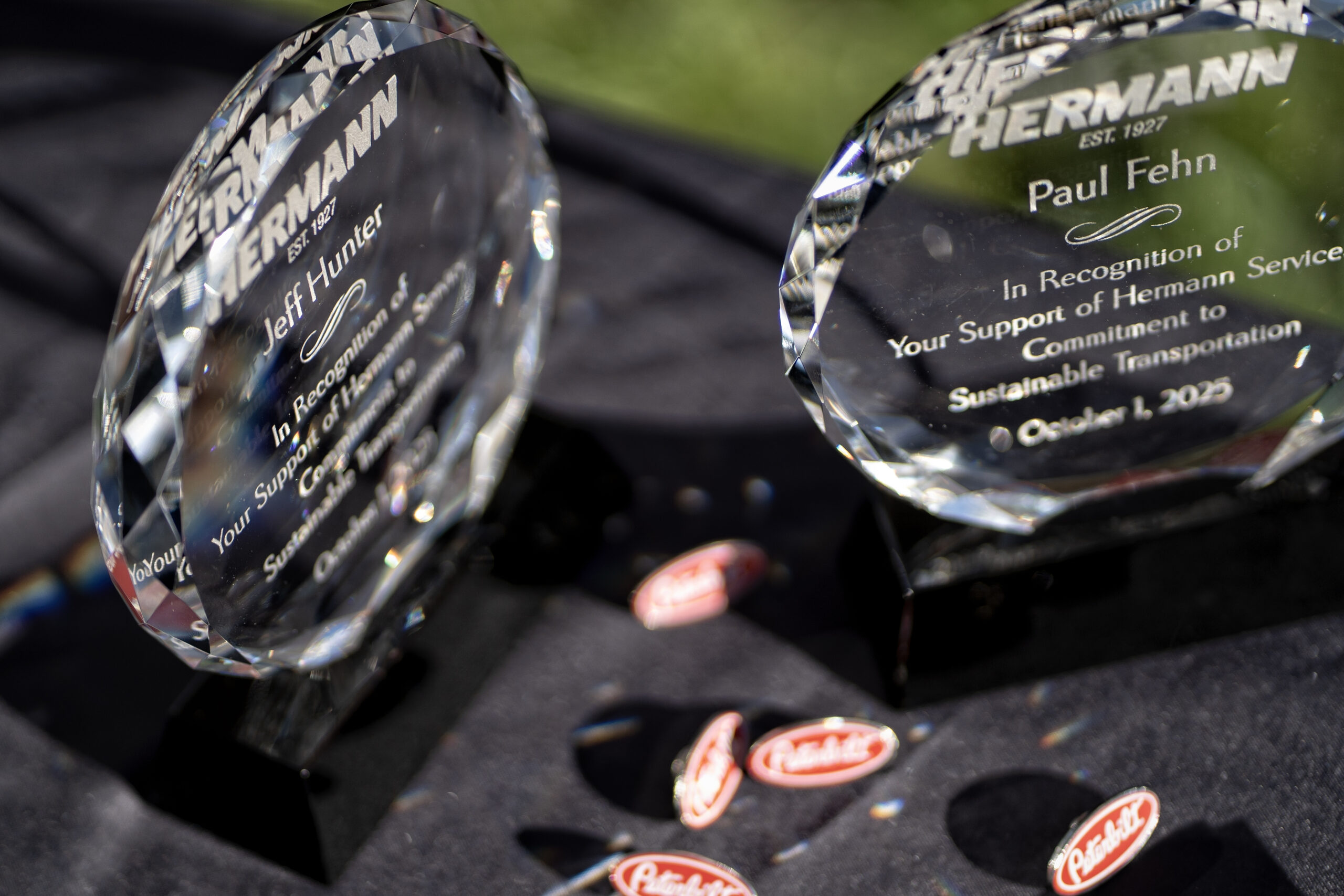 awards presented to Jeff Hunter and Paul Fehn at the Hermann Services signing event 
