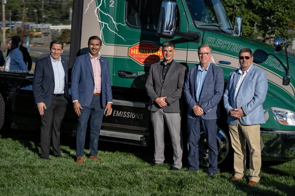 Hermann Service's newest Peterbilt 579EV for event