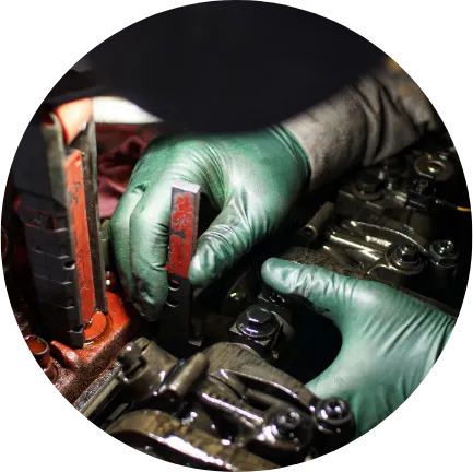 Gloved Hands Working