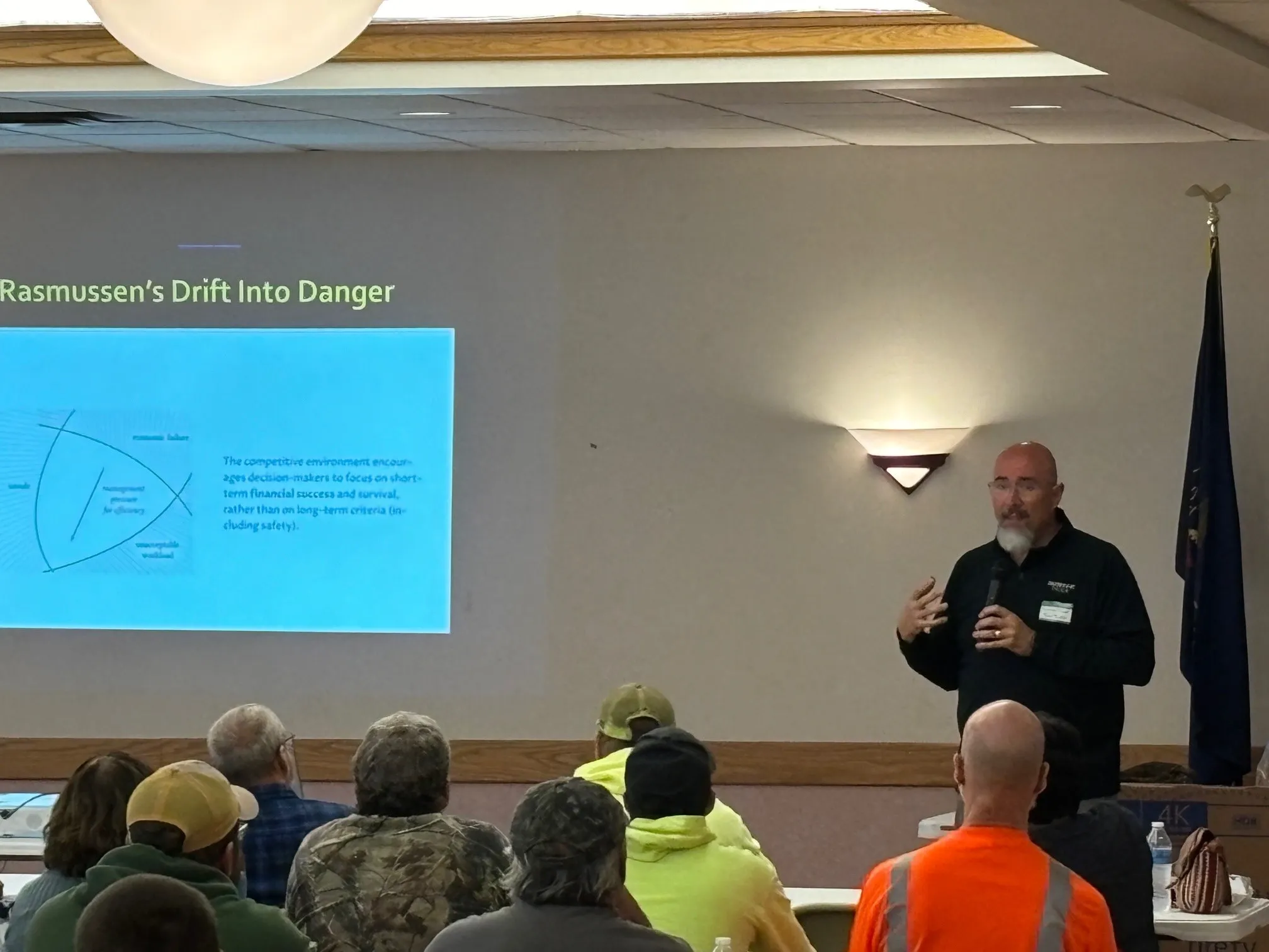 Tom giving a safety talk about summer truck safety tips
